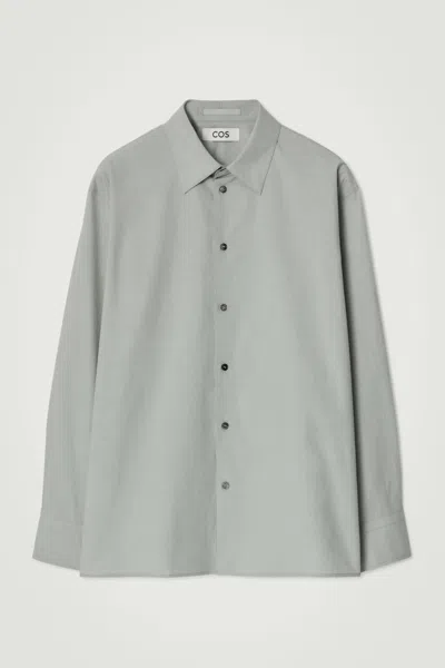 Cos Signature Cotton Shirt In Grey