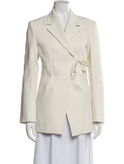 Pre-owned Cos Silk Blazer W/ Tags In White