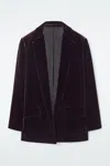Cos Silk-blend Velvet Blazer In Brown