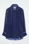 Cos Silk-blend Velvet Shirt In Blue