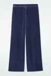 Cos Silk-blend Velvet Trousers In Blue