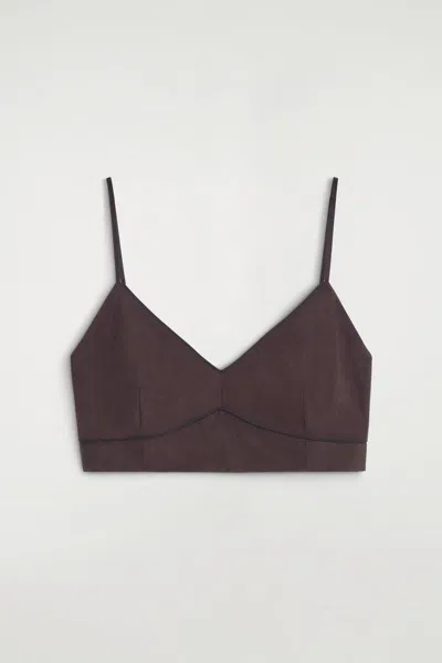 Cos Silk Bralette In Brown