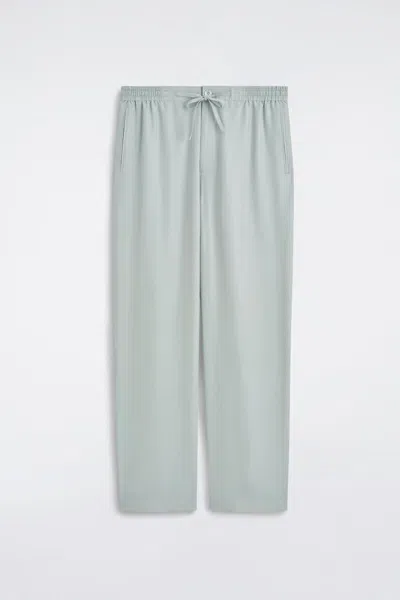 Cos Silk Relaxed-fit Straight-leg Trousers In Grey In Gray