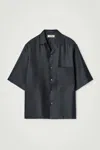 Cos The Silk Resort Shirt In Grey