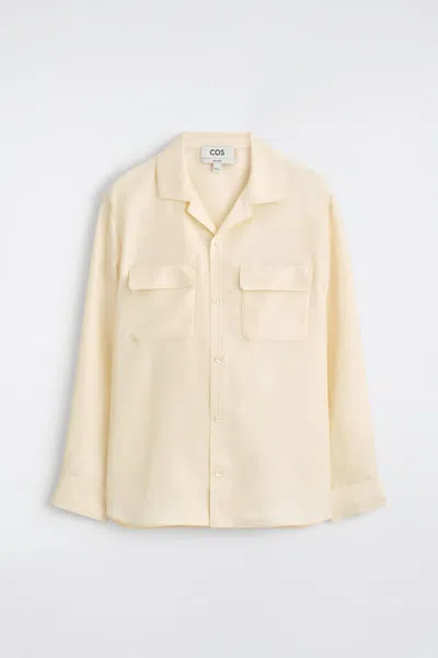 Cos Silk Utility Shirt In Yellow