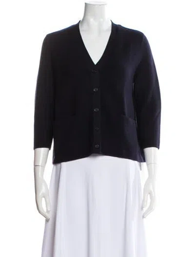 Pre-owned Cos Silk V-neck Sweater In Black