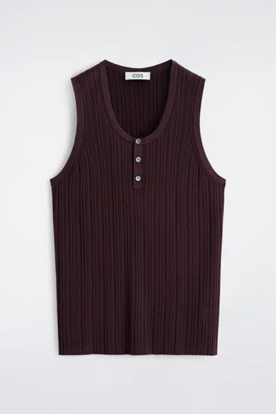 Cos Débardeur Henley En Soie Et Coton In Red