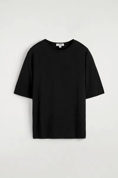 Cos Silk-jersey T-shirt In Black