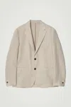 Cos Single-breasted Linen Blazer In Beige