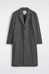 Cos Single-breasted Textured-wool Coat In Gray
