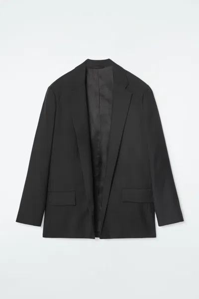 Cos Single-breasted Wool Blazer In Black