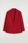 Cos Blazer Monopetto In Misto Lana In Red