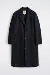 Cos Single-breasted Wool Coat In Blue