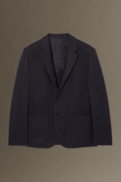 Cos Single-breasted Wool-blend Blazer - Relaxed In Blue