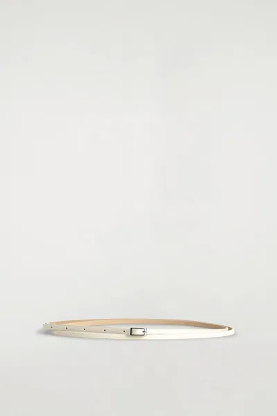Cos Skinny Double-wrap Leather Belt In White