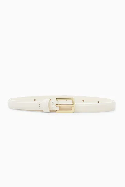 Cos Skinny Leather Belt In Neutral