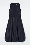 Cos Sleeveless Bubble-hem Midi Dress In Blue