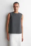 Cos Sleeveless Cotton-seersucker Top