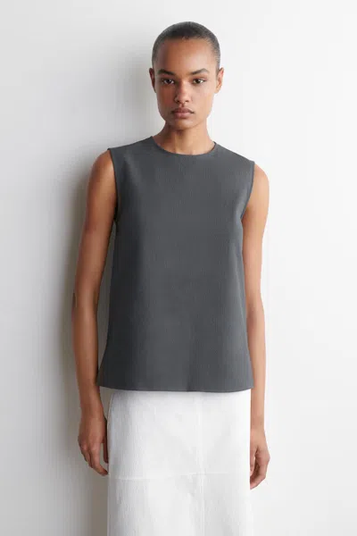 Cos Sleeveless Cotton-seersucker Top