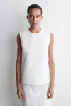 Cos Sleeveless Cotton-seersucker Top