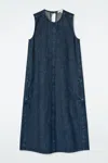 Cos Robe Midi Sans Manches En Denim In Bleu
