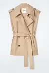 Cos Sleeveless Hybrid Trench Coat In Beige