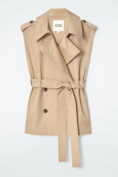 Cos Sleeveless Hybrid Trench Coat In Beige