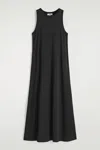 Cos Sleeveless Knitted Midi Dress In Black