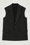 Cos Sleeveless Linen-blend Blazer In Black