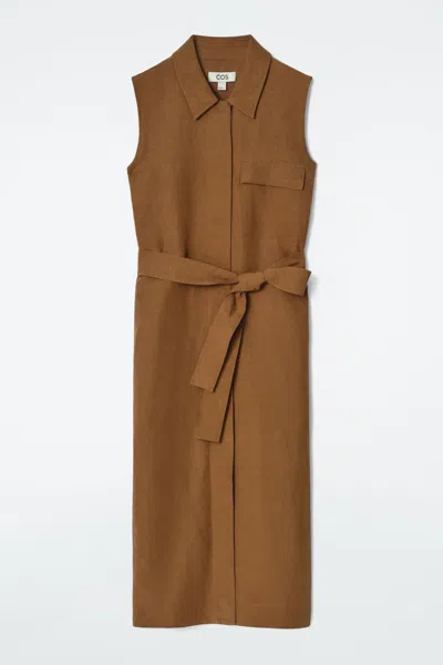 Cos Sleeveless Utility Midi Shirt Dress
