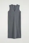 Cos Sleeveless V-neck Midi Dress In Gray