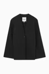 Cos Collarless Single Breasted Blazer In Black