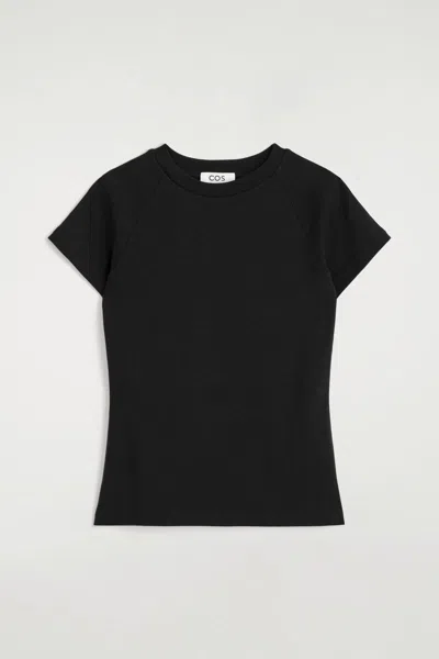 Cos Slim Cotton T-shirt In Black