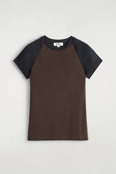 Cos Slim Cotton T-shirt In Blue