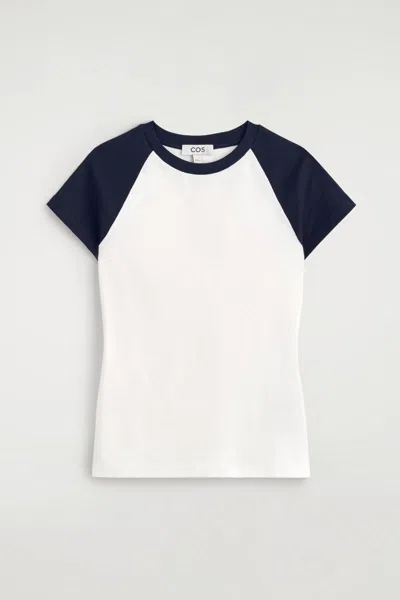 Cos Slim Cotton T-shirt In Blue