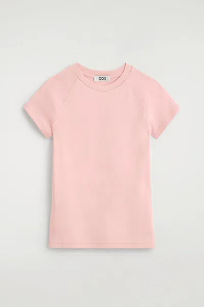 Cos Slim Cotton T-shirt In Pink
