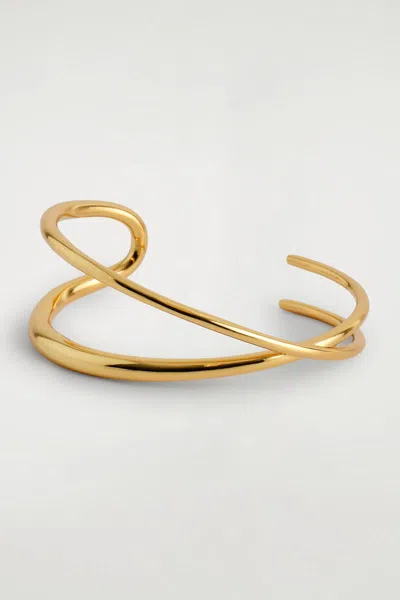 Cos Slim Double-wrap Cuff In Gold