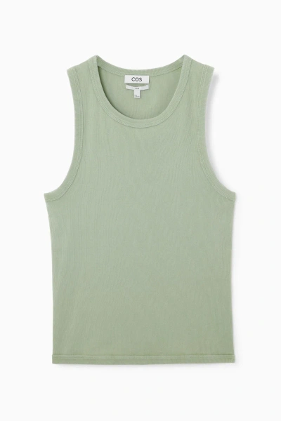 Cos Slim-fit Acid-wash Tank Top In Green