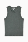 Cos Slim-fit Acid-wash Tank Top In Turquoise