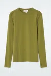 Cos Slim-fit Long-sleeve Top In Green