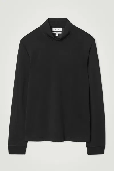 Cos Slim-fit Mock-neck Top In Black