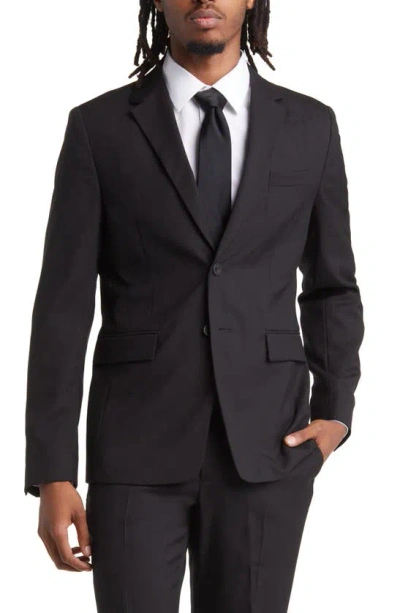 Cos Slim Fit Wool Hopsack Blazer In Black Dark