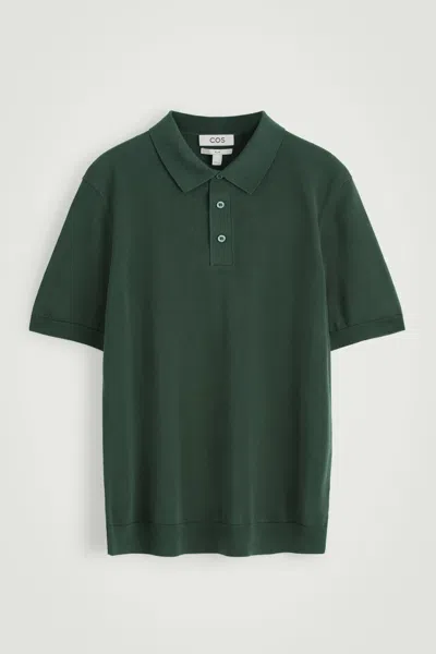 Cos Slim Knitted Silk Polo Shirt