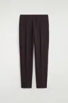 Cos Slim-leg Cropped Pants In Brown