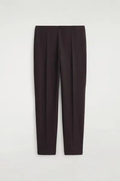 Cos Slim-leg Cropped Pants In Brown
