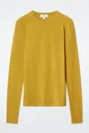 Cos Slim Lightweight Long-sleeve Top In Yellow