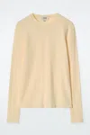 Cos Slim Lightweight Long-sleeved Top In Yellow