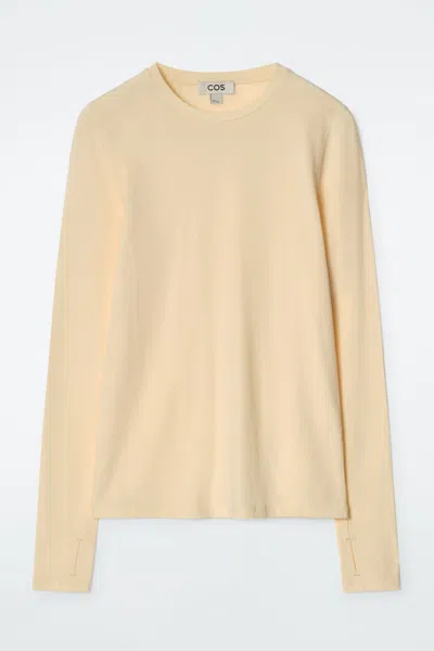 Cos Slim Lightweight Long-sleeved Top In Yellow