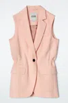 Cos Slim Linen Waistcoat In Orange