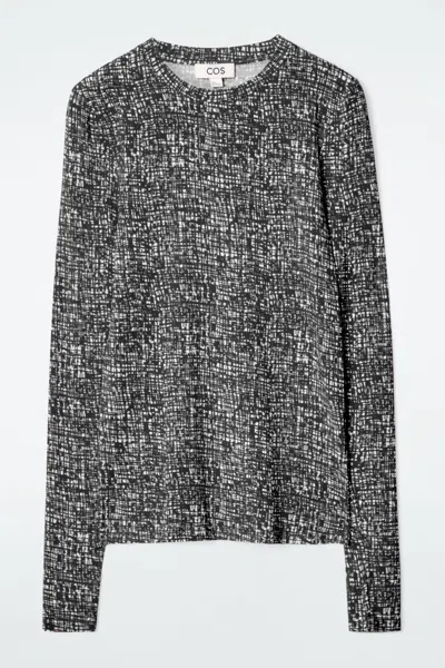Cos Slim Long-sleeve Top In Black